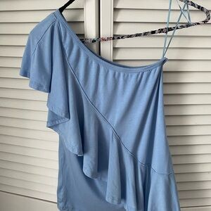 Elegant Blue Off-Shoulder Dress